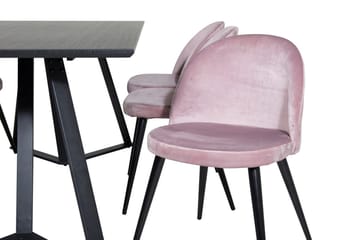 Rektangulär matgrupp Venture Home Gammelrosa Svart 6st - Møbler - Bord - Spisegrupper