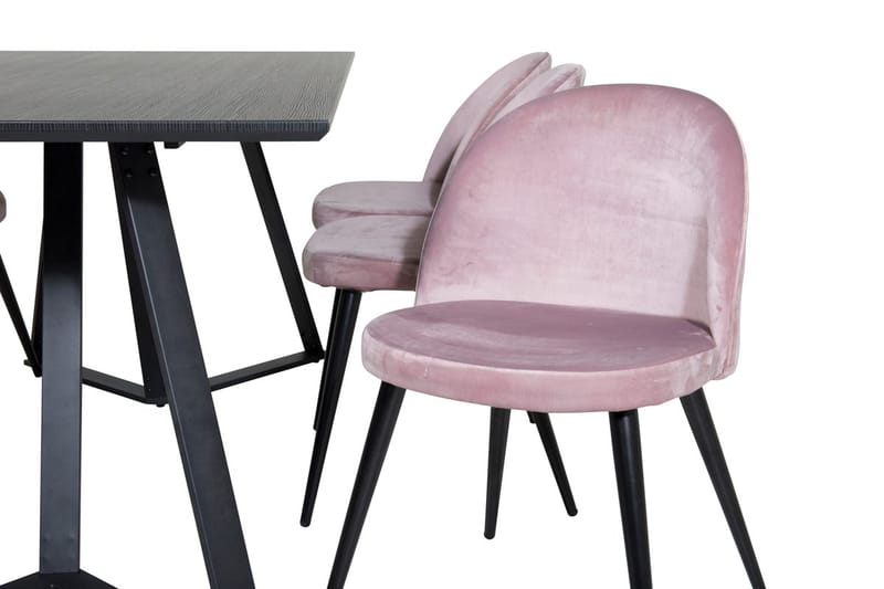 Rektangulär matgrupp Venture Home Gammelrosa Svart 6st - Møbler - Bord - Spisegrupper