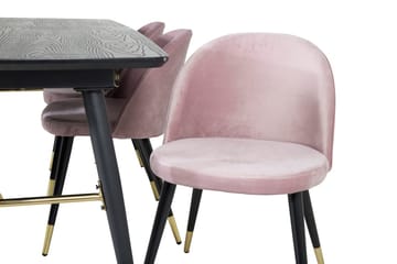 Rektangulär matgrupp Venture Home Gammelrosa Svart Mässing - Møbler - Bord - Spisegrupper