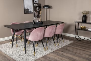 Rektangulär matgrupp Venture Home Gammelrosa Svart Mässing - Møbler - Bord - Spisegrupper