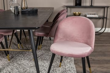 Rektangulär matgrupp Venture Home Gammelrosa Svart Mässing - Møbler - Bord - Spisegrupper