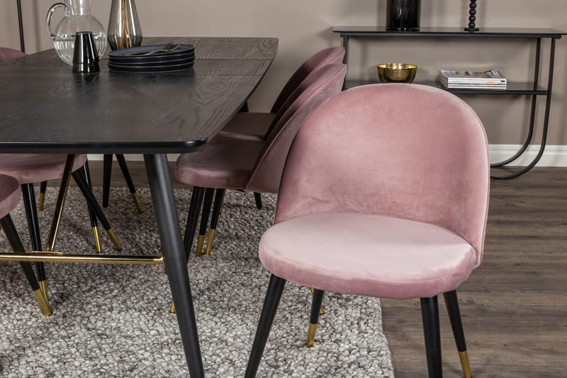 Rektangulär matgrupp Venture Home Gammelrosa Svart Mässing - Møbler - Bord - Spisegrupper
