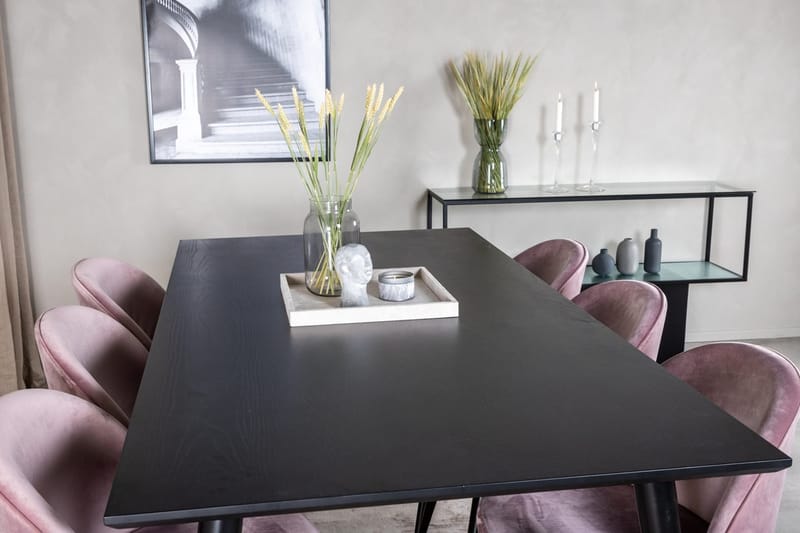 Rektangulär matgrupp Venture Home Gammelrosa Svart Svart - Møbler - Bord - Spisegrupper