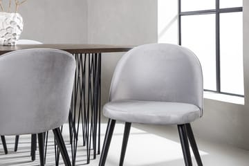 Rektangulär matgrupp Venture Home Grå Mocka 6st - Møbler - Bord - Spisegrupper