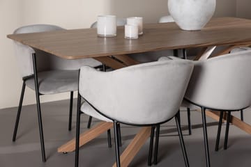 Rektangulär matgrupp Venture Home Grå Mocka 6st - Møbler - Bord - Spisegrupper
