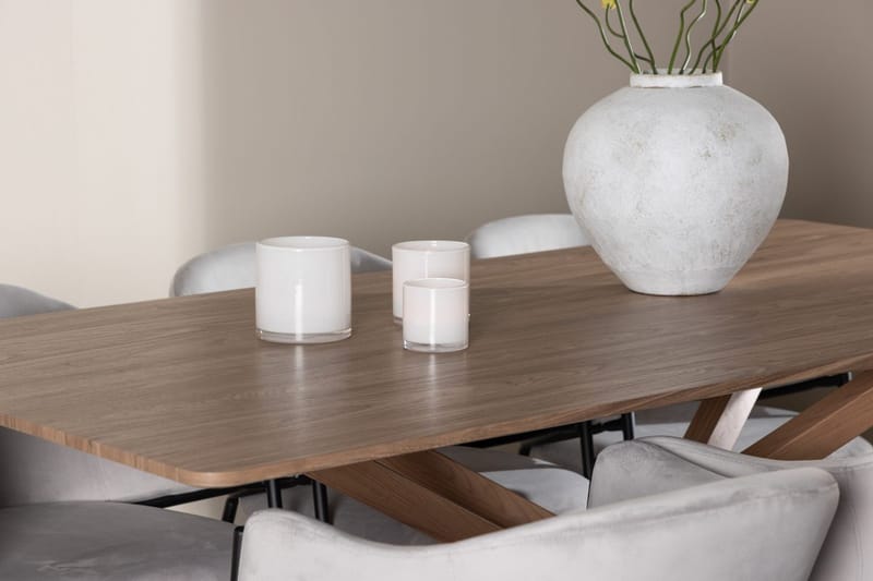 Rektangulär matgrupp Venture Home Grå Mocka 6st - Møbler - Bord - Spisegrupper