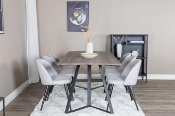 Rektangulär matgrupp Venture Home Grå Natur 6st - Møbler - Bord - Spisegrupper