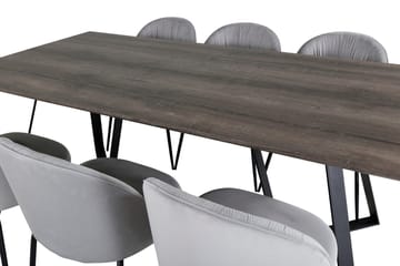 Rektangulär matgrupp Venture Home Grå Natur 6st - Møbler - Bord - Spisegrupper