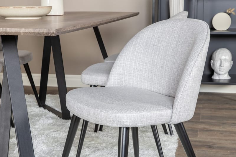 Rektangulär matgrupp Venture Home Grå Natur 6st - Møbler - Bord - Spisegrupper