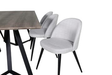 Rektangulär matgrupp Venture Home Grå Natur 6st - Møbler - Bord - Spisegrupper