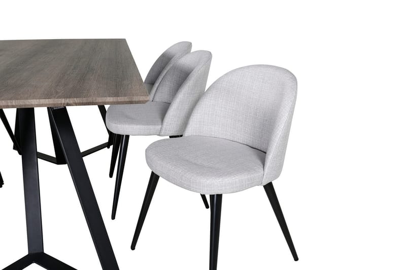 Rektangulär matgrupp Venture Home Grå Natur 6st - Møbler - Bord - Spisegrupper