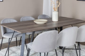 Rektangulär matgrupp Venture Home Grå Natur 6st - Møbler - Bord - Spisegrupper