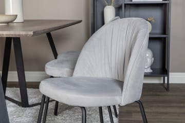Rektangulär matgrupp Venture Home Grå Natur 6st - Møbler - Bord - Spisegrupper