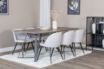 Rektangulär matgrupp Venture Home Grå Natur 6st - Møbler - Bord - Spisegrupper