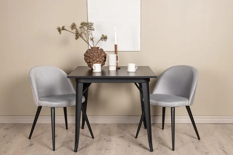 Rektangulär matgrupp Venture Home Grå Svart 2st