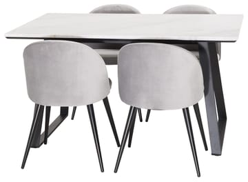Rektangulär matgrupp Venture Home Grå Svart 4st - Møbler - Bord - Spisegrupper