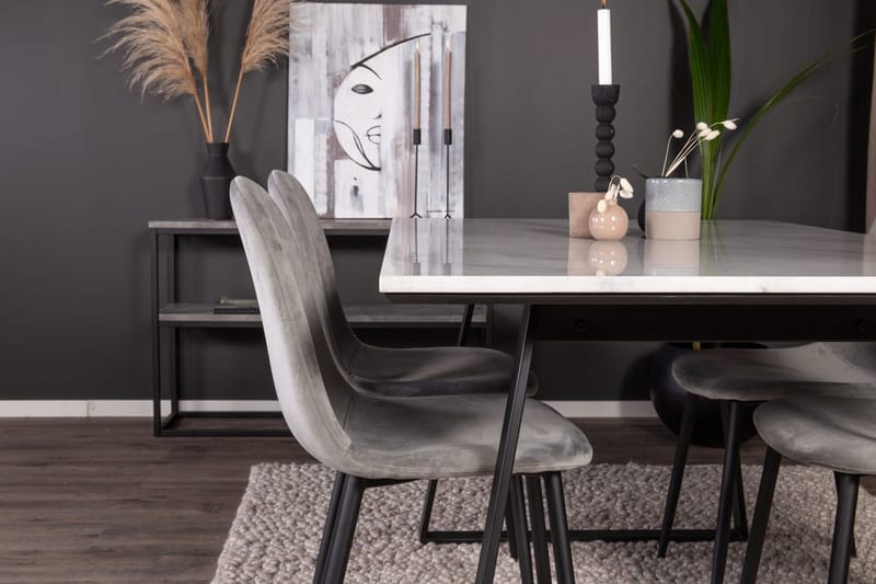 Rektangulär matgrupp Venture Home Grå Svart 4st - Møbler - Bord - Spisegrupper