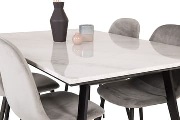 Rektangulär matgrupp Venture Home Grå Svart 4st - Møbler - Bord - Spisegrupper