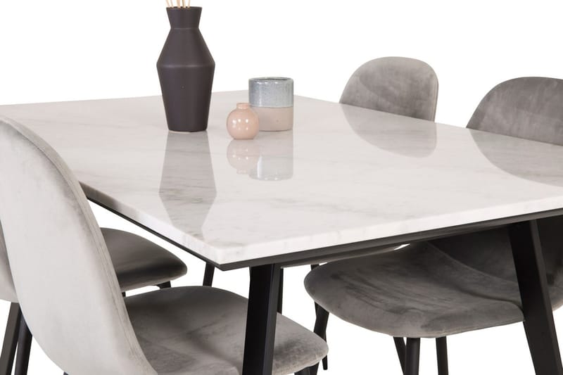 Rektangulär matgrupp Venture Home Grå Svart 4st - Møbler - Bord - Spisegrupper