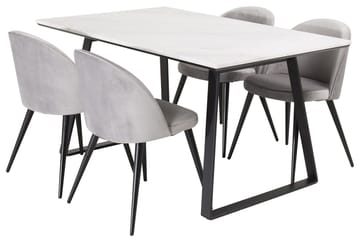 Rektangulär matgrupp Venture Home Grå Svart 4st - Møbler - Bord - Spisegrupper