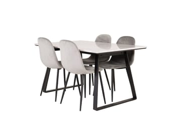 Rektangulär matgrupp Venture Home Grå Svart 4st - Møbler - Bord - Spisegrupper
