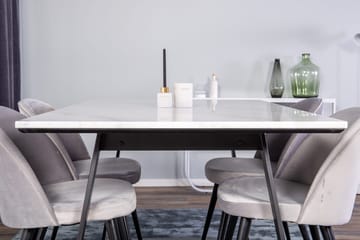 Rektangulär matgrupp Venture Home Grå Svart 4st - Møbler - Bord - Spisegrupper