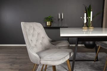 Rektangulär matgrupp Venture Home Grå Svart 4st - Møbler - Bord - Spisegrupper