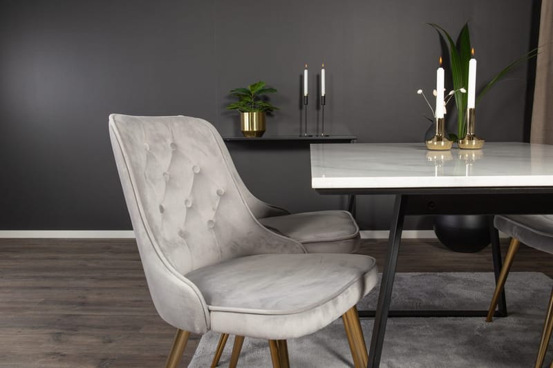 Rektangulär matgrupp Venture Home Grå Svart 4st - Møbler - Bord - Spisegrupper