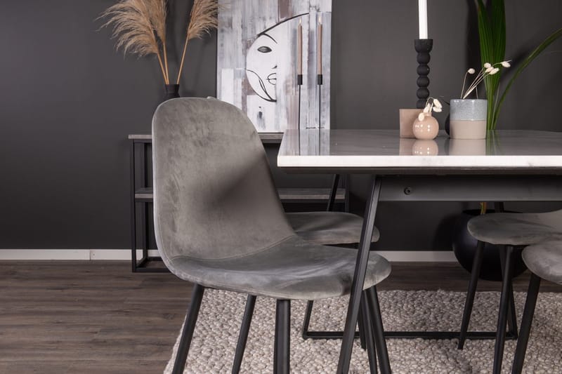 Rektangulär matgrupp Venture Home Grå Svart 4st - Møbler - Bord - Spisegrupper