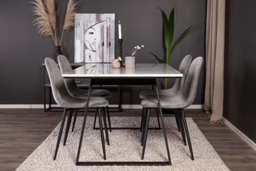 Rektangulär matgrupp Venture Home Grå Svart 4st - Møbler - Bord - Spisegrupper
