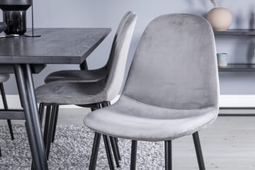 Rektangulär matgrupp Venture Home Grå Svart 6st - Møbler - Bord - Spisegrupper