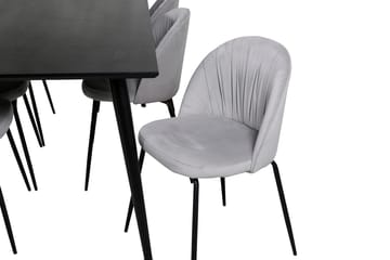 Rektangulär matgrupp Venture Home Grå Svart 6st - Møbler - Bord - Spisegrupper