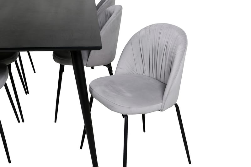 Rektangulär matgrupp Venture Home Grå Svart 6st - Møbler - Bord - Spisegrupper