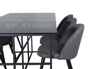 Rektangulär matgrupp Venture Home Grå Svart 6st - Møbler - Bord - Spisegrupper