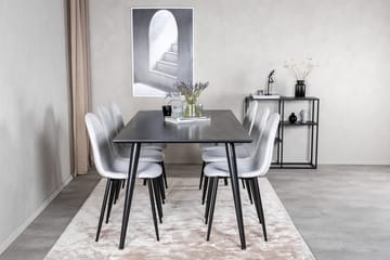 Rektangulär matgrupp Venture Home Grå Svart 6st - Møbler - Bord - Spisegrupper