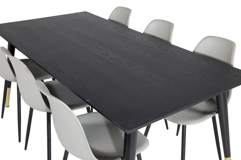 Rektangulär matgrupp Venture Home Grå Svart 6st - Møbler - Bord - Spisegrupper
