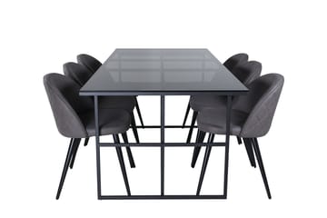 Rektangulär matgrupp Venture Home Grå Svart 6st - Møbler - Bord - Spisegrupper