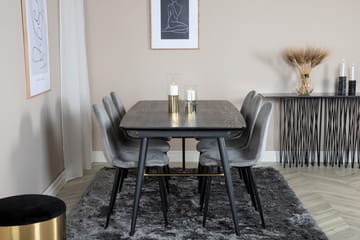 Rektangulär matgrupp Venture Home Grå Svart 6st - Møbler - Bord - Spisegrupper
