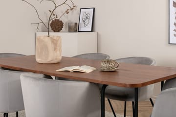 Rektangulär matgrupp Venture Home Grå Svart 6st - Møbler - Bord - Spisegrupper