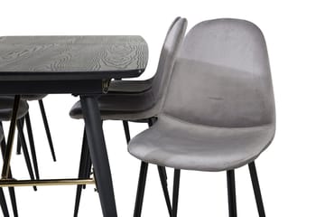 Rektangulär matgrupp Venture Home Grå Svart 6st - Møbler - Bord - Spisegrupper