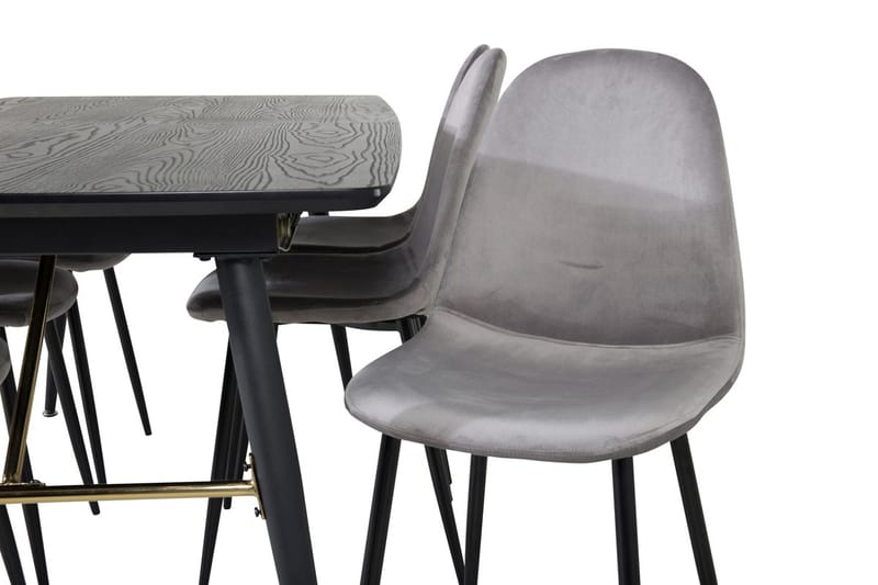 Rektangulär matgrupp Venture Home Grå Svart 6st - Møbler - Bord - Spisegrupper