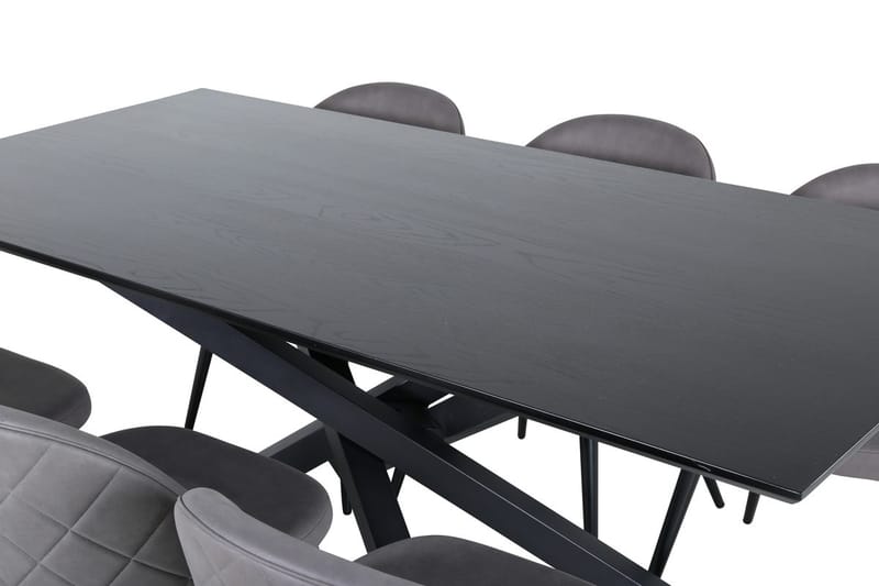 Rektangulär matgrupp Venture Home Grå Svart 6st - Møbler - Bord - Spisegrupper