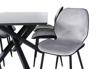 Rektangulär matgrupp Venture Home Grå Svart 6st - Møbler - Bord - Spisegrupper