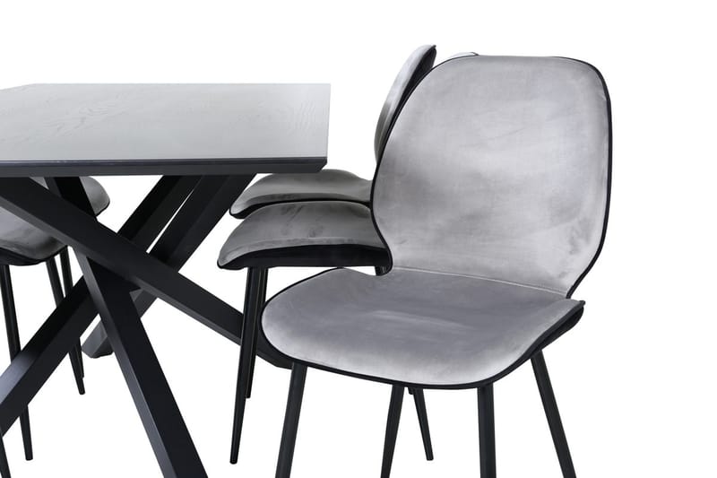 Rektangulär matgrupp Venture Home Grå Svart 6st - Møbler - Bord - Spisegrupper