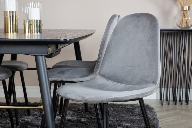 Rektangulär matgrupp Venture Home Grå Svart 6st - Møbler - Bord - Spisegrupper