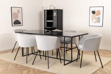 Rektangulär matgrupp Venture Home Grå Svart 6st - Møbler - Bord - Spisegrupper