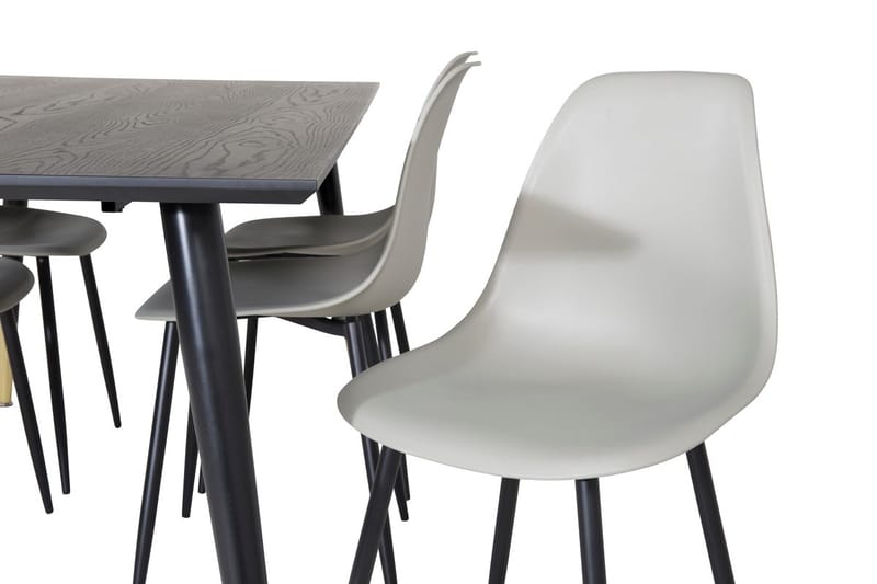 Rektangulär matgrupp Venture Home Grå Svart 6st - Møbler - Bord - Spisegrupper