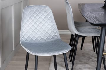 Rektangulär matgrupp Venture Home Grå Svart 6st - Møbler - Bord - Spisegrupper