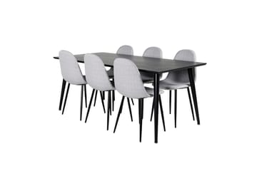 Rektangulär matgrupp Venture Home Grå Svart 6st - Møbler - Bord - Spisegrupper