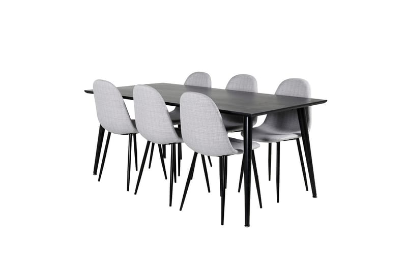 Rektangulär matgrupp Venture Home Grå Svart 6st - Møbler - Bord - Spisegrupper
